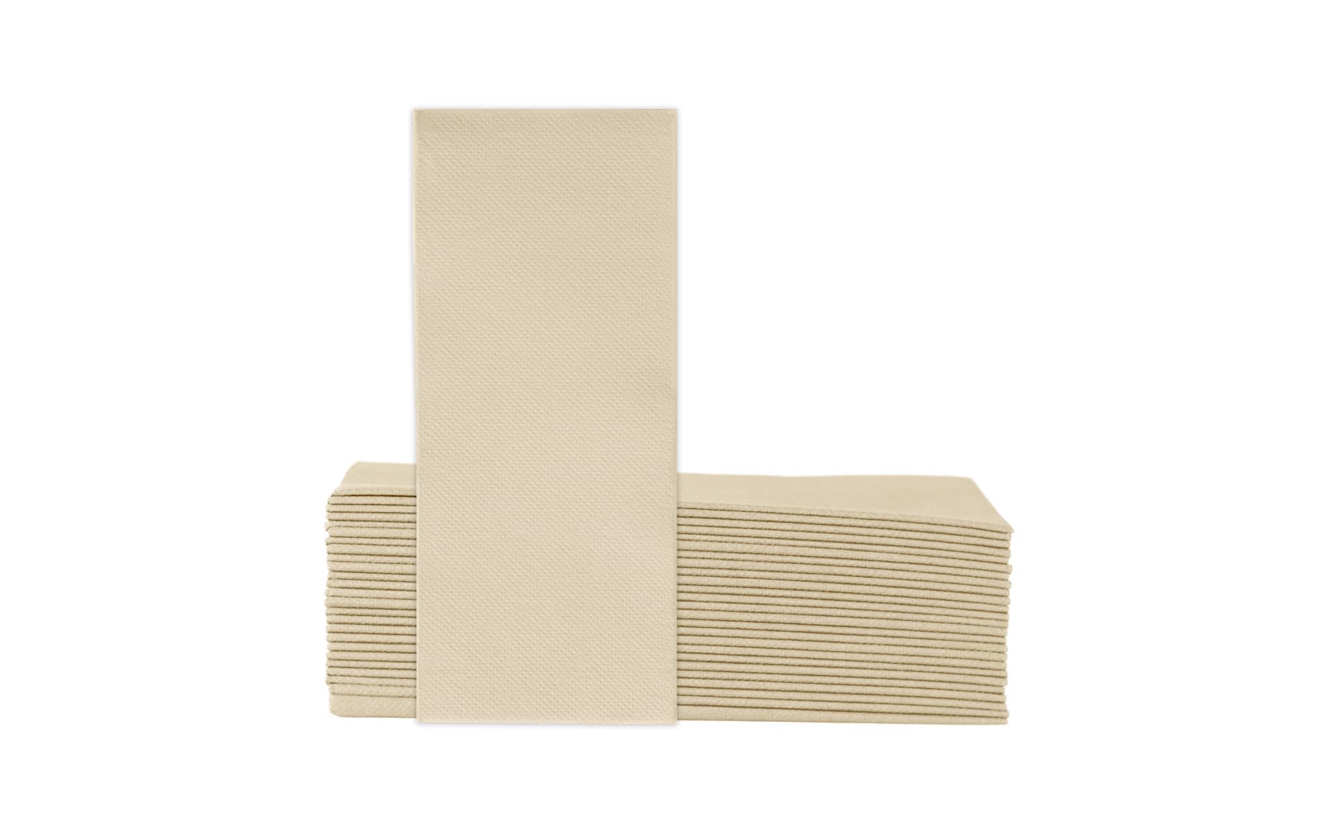 VelaHub Soft Point 50 Napkins, 1/8 Fold, High-Quality Disposable Napkins, 32 x 38 cm, Champagne