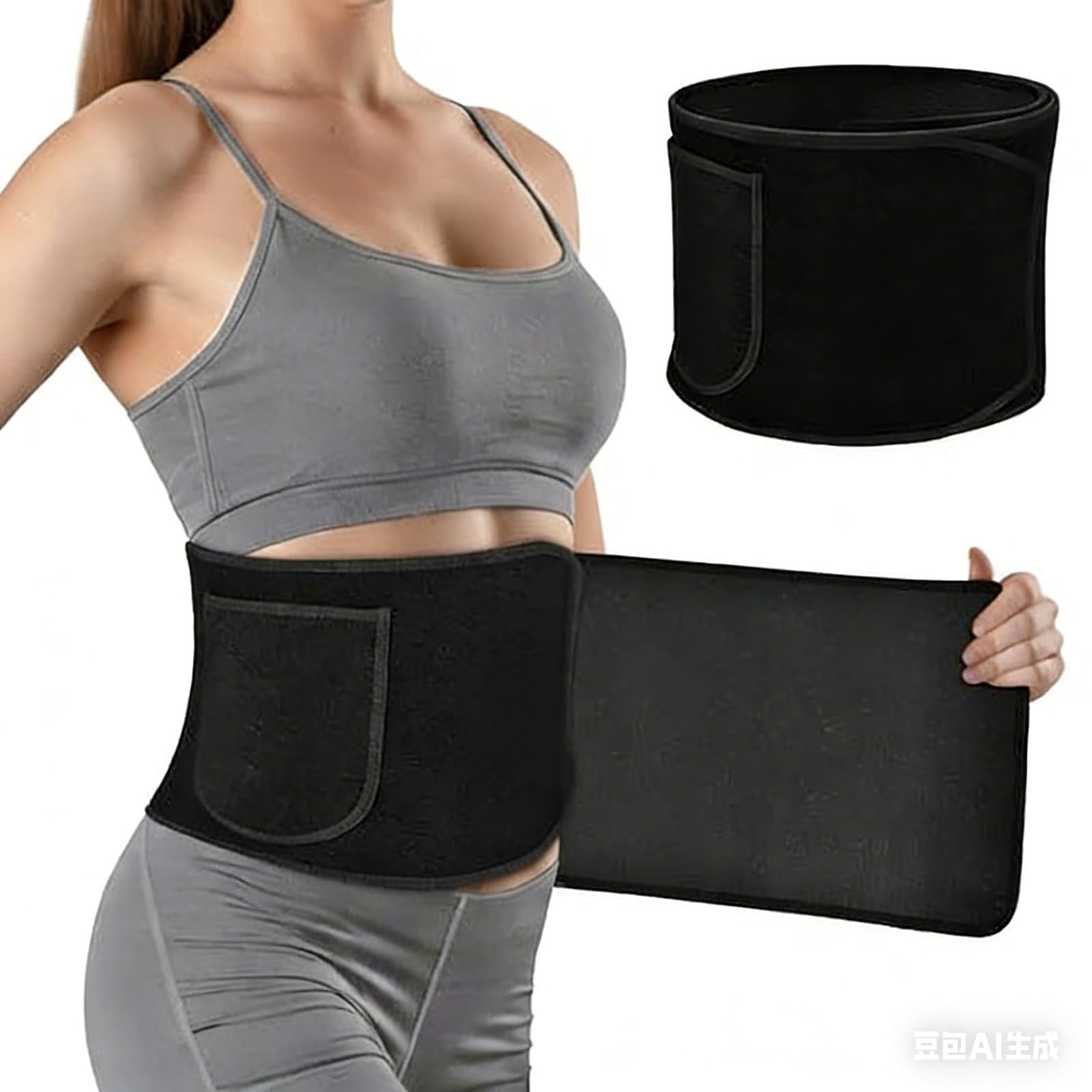 Belly Fat Belt for Women and Man,Sweat Belt Fat Burner with Pocket,Neoprene Waist Trimmer for Weight Loss,Tummy Exercise,Hot Slimming Belt Lower Back Support and Relief in Back Pain-image-6