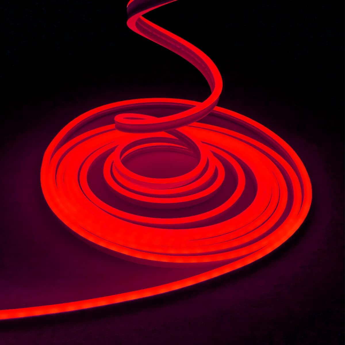 balabaxer Red Neon LED Strip Lights,16.4 ft/5m 12V DC 600 SMD2835 LEDs Waterproof Rope Light for Indoor Outdoor Home Decoration ( No Power Adapter)