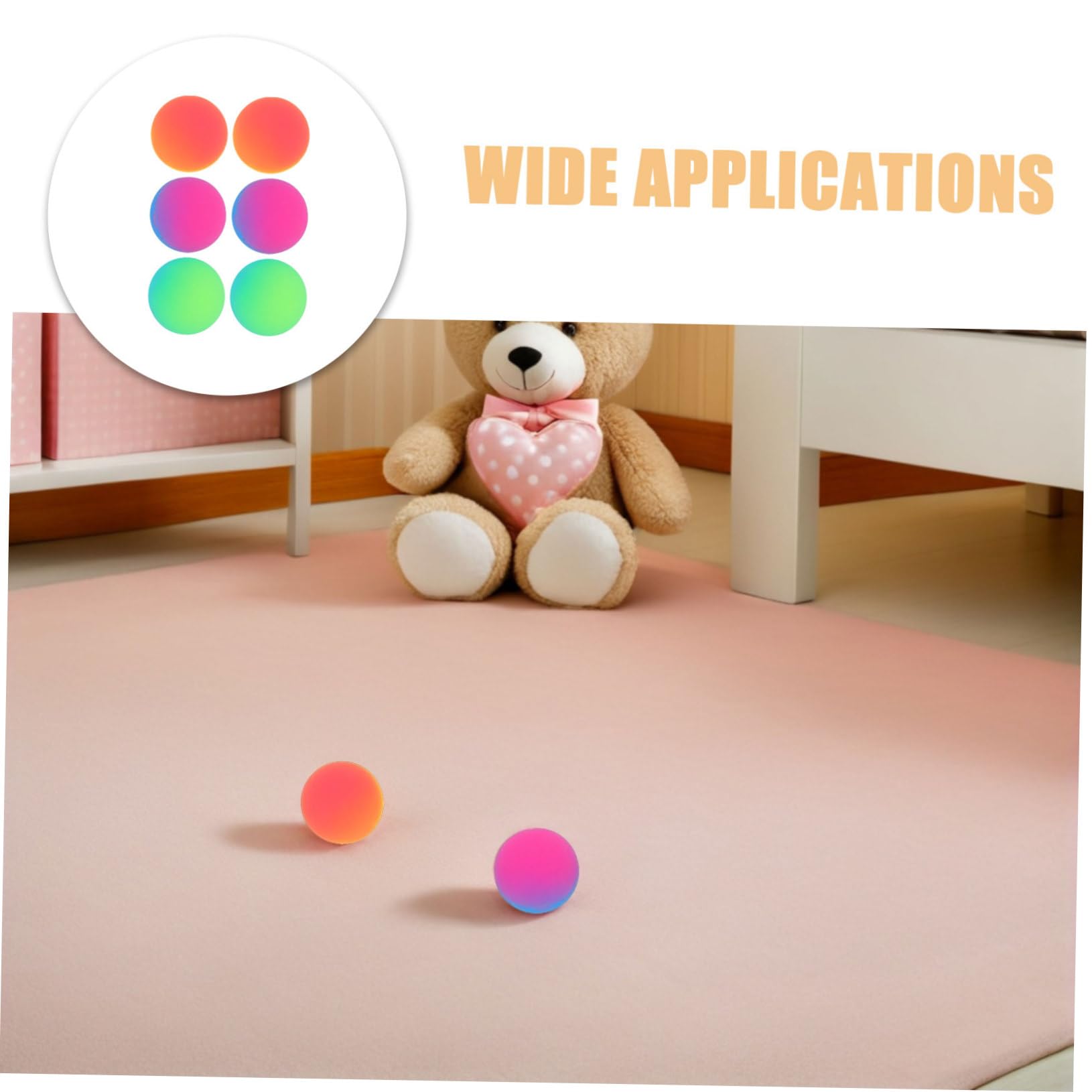 VANZACK Palline Rimbalzanti e Dimensioni Giganti da 45mm in Gomma 18 Bicolore Colore Casuale Design Antiscivolo per Bambini per Feste di Compleanno e Premi al Carnevale