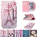 iPhone 5/5S Case, iPhone SE Case, [Card Slots] [Kickstand] Flip Folio Wallet Case Synthetic Leather Shell Scratch Resistant Protective Cover for Apple iPhone 5/5S SE- Tower