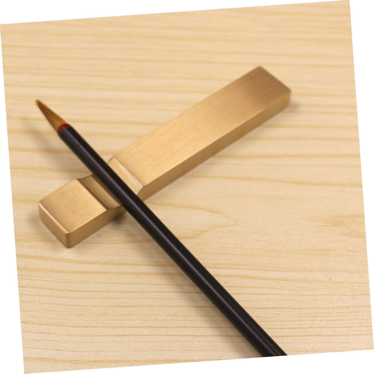 Brass Brush Pen Rest for Chinese Calligraphy Durable Pen Holder for Writing Brushes Elegant Design for Calligraphy and Art Supplies