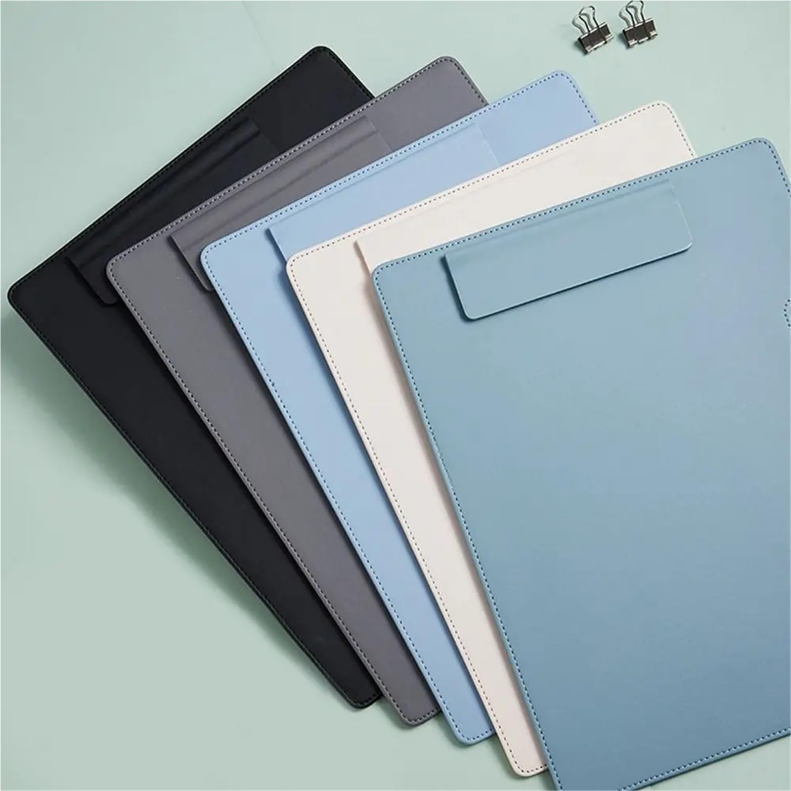 4PCS A4 Appunti Business Pad Cartella Board Esame Lavagna Speciale Clip Libro Cancelleria Blocco da scrittura Cartone Firma Per l'ufficio(BLUE)