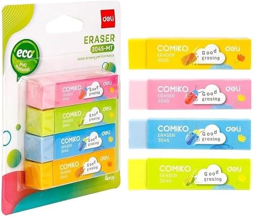 Deli Dust Free Eraser 4-Piece Set