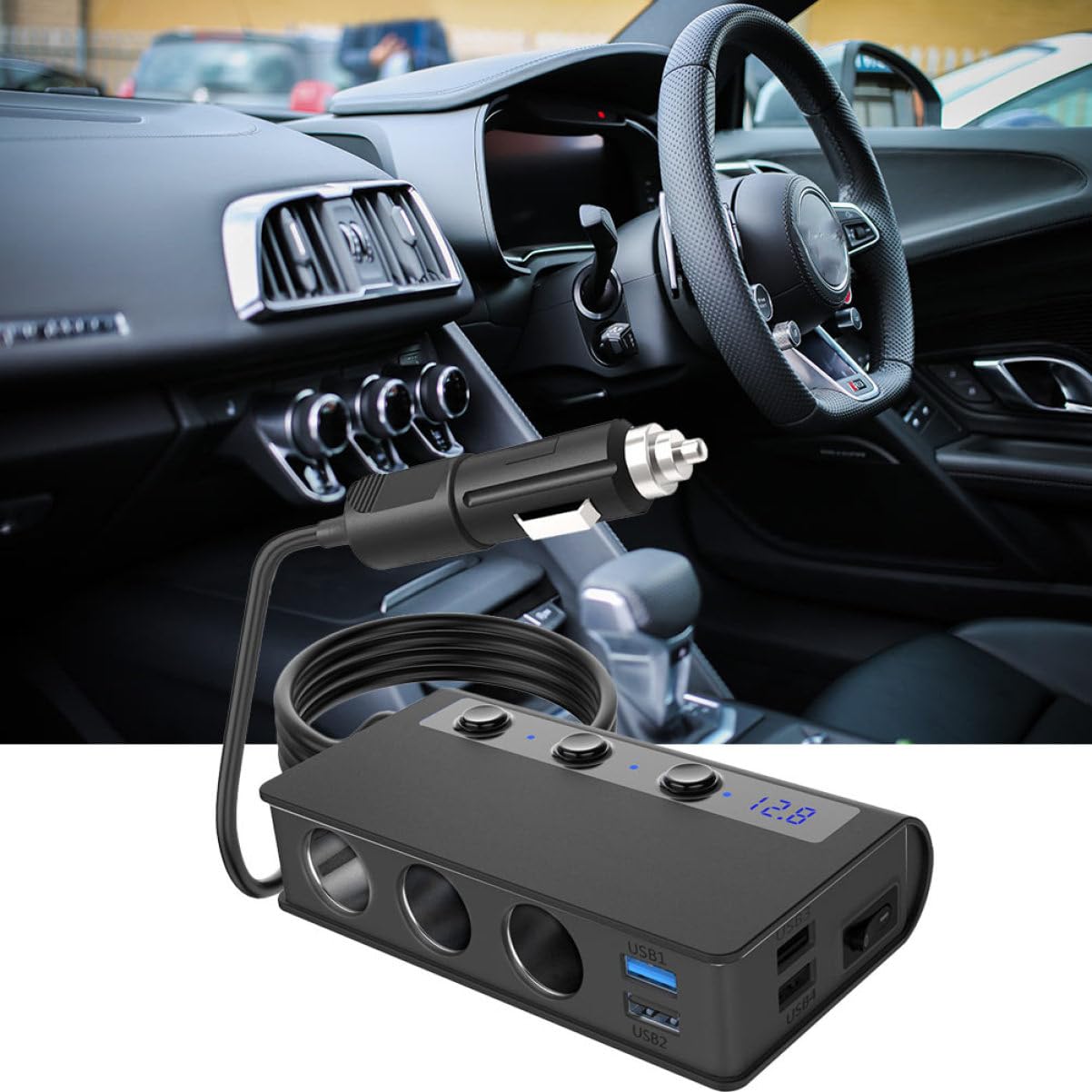 ARTIBETTER 180w Chargeur De Voiture USB Multiple Ports Adaptateur Allume-Cigare Prises Distributeur avec Protections Intégrées pour Téléphone GPS Appareils