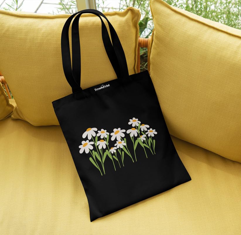 Image of TrendoPrint Reusable Shopping Bag Canvas Tote Bag for Grocery, College, Office & Shoulder Handbag Travel Bag for Men and Women (14x16 inches)