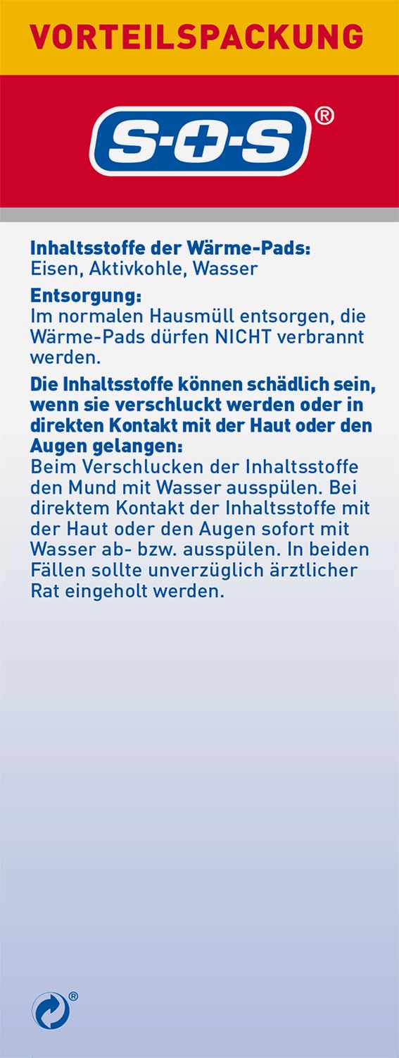 SOS Wärme-Gürtel (1x Wärme-Gürtel + 6 Pads) Rückenwärmer zur Schmerzlinderung bei Rückenschmerzen - wärmender Hüftgürtel für verkrampfte Muskeln & Verspannungen