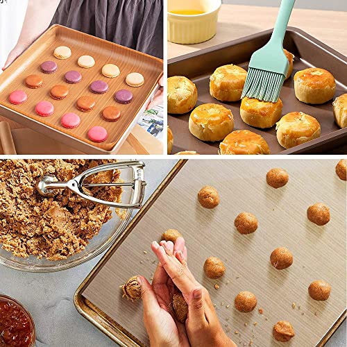Biefudan 6 Sheets Silicone Baking Mats Non Stick Reusable,Oil Brush,Baking Mat Sheet Baking Tray Liner Set 30 * 40Cm,Reusable Professional Quality,Nontoxic Cookingmat,Reusable Non Stick Oven Liner #TOP7