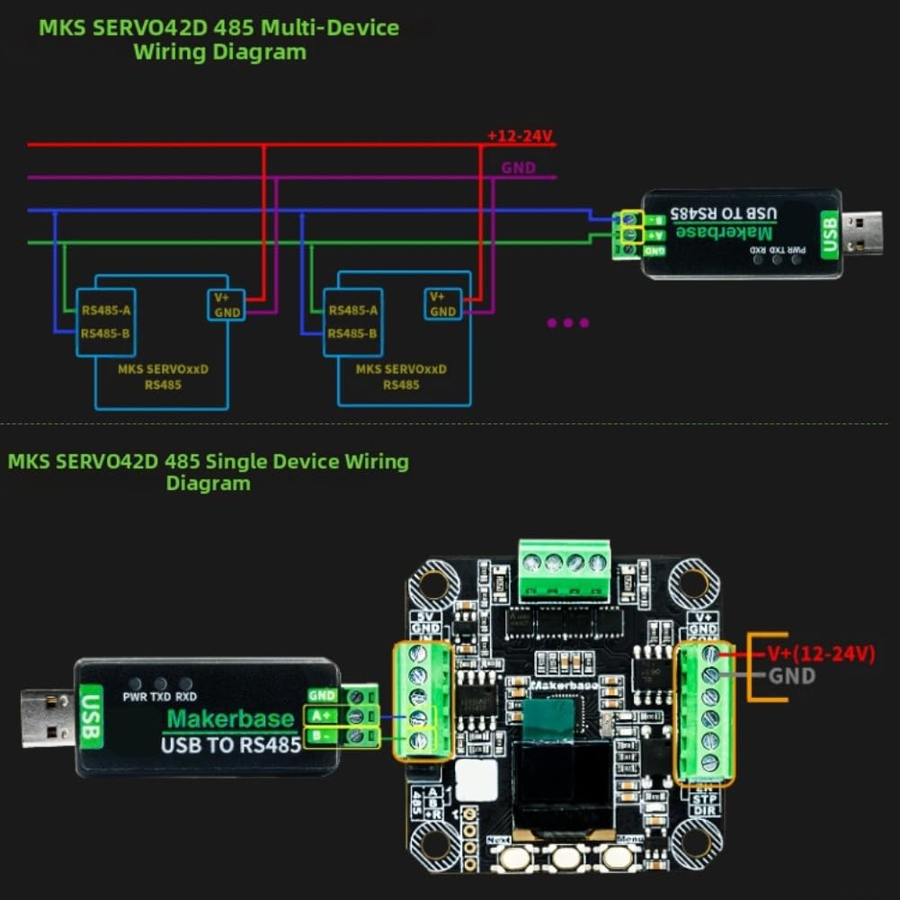 Per mks Servo42d Per Nema17 Closed-Loop Stepper Driver, Foc Control Con Rs485 Can, Silenzioso Bassa Vibrazione Per Stampanti 3D Cnc