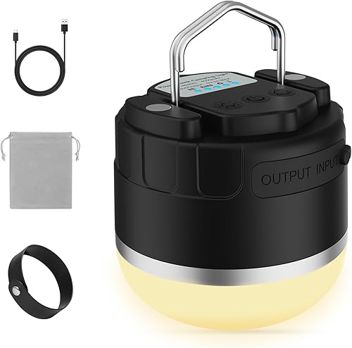 Miniatura 1 de Luces LED para campamento recargables, luz portátil para tienda de campaña al aire libre con batería de 4000 mAh, 3 modos de luz, linterna de