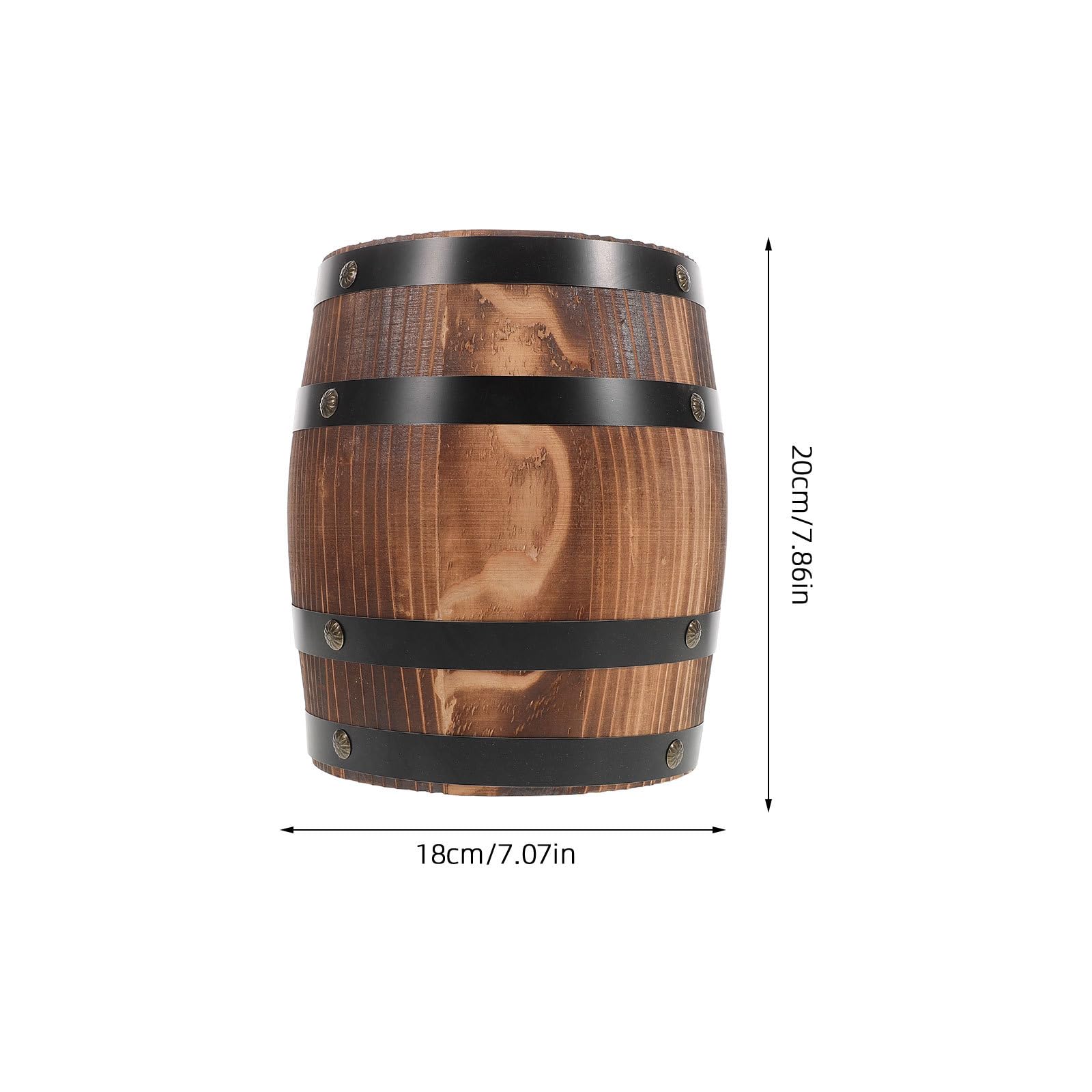 Healvian Porte-ustensiles en Bois Vintage Marron, Seau de Rangement Portable Multifonction pour Baguettes et Outils Cuisine, Maison Restaurant