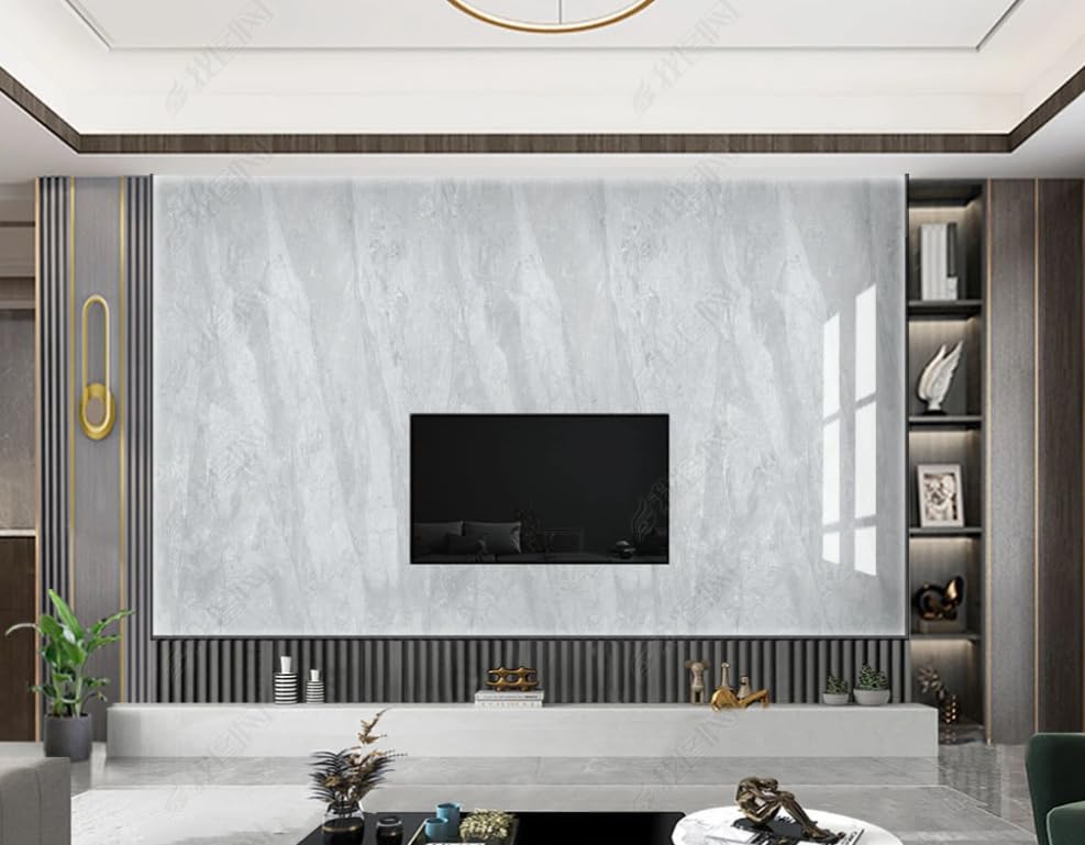 Papier peint marbré gris clair pour salon moderne et chambre parentale chic