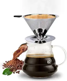 Coador Filtro De Café 103 Inox Peneira Aço Sem Uso De Papel Onyon