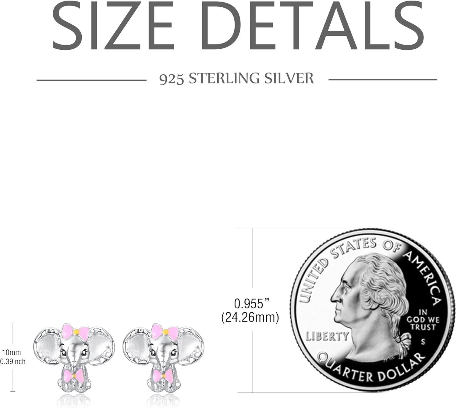 KINGWHYTE Animal Stud Earrings 925 Sterling Silver Axolotl Sloth Elephant Dinosaur Monkey Earring Hypoallergenic Jewelry Birthday Gifts for Women Mom Daughter Animal Lovers - Image 6