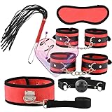  Sexe Bondage BDSM 7-Piece Red Nylon Crystal Plush Kit d\'exercice réglable, Produit de Yoga Ultra Doux et Confortable, Convient aux Festivals et aux événements, Cadeaux pour Couple