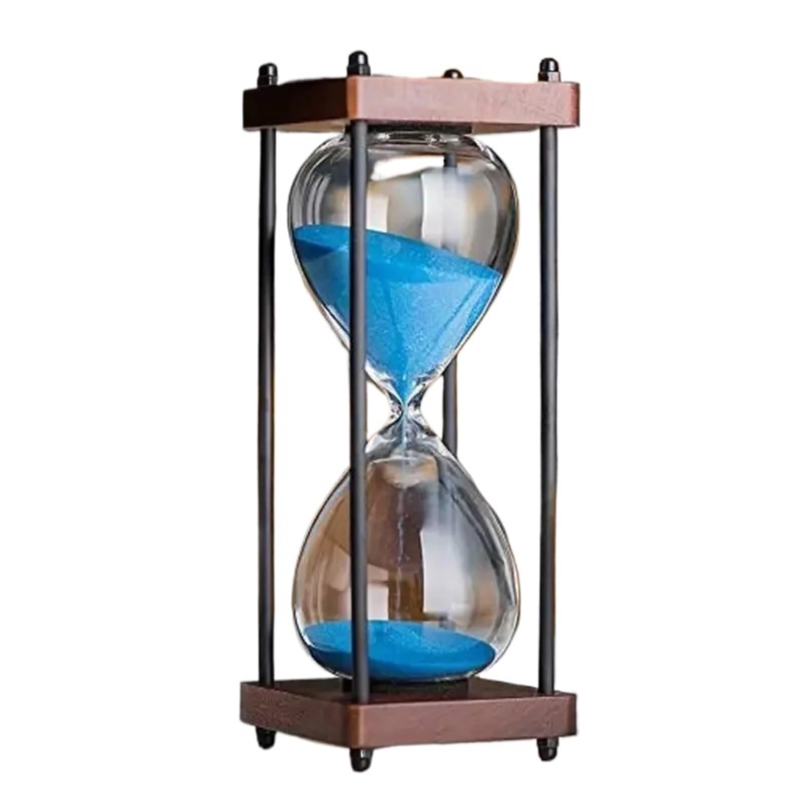 Wooden Hourglass Timer, Hourglass Sand Timer 60 Minute(Sky Blue)