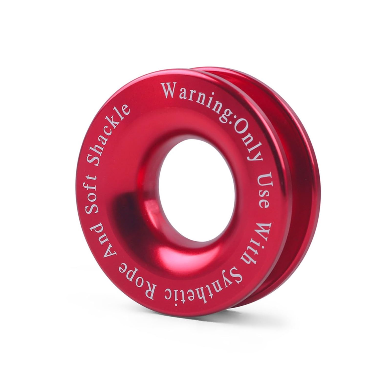 Winch Rope, 41000lbs Winch Rope Synthetic Soft Shackle+Recovery Ring Set Rugged Shackles with Protective Sleeve for Truck Vehicle(Red Only Ring)