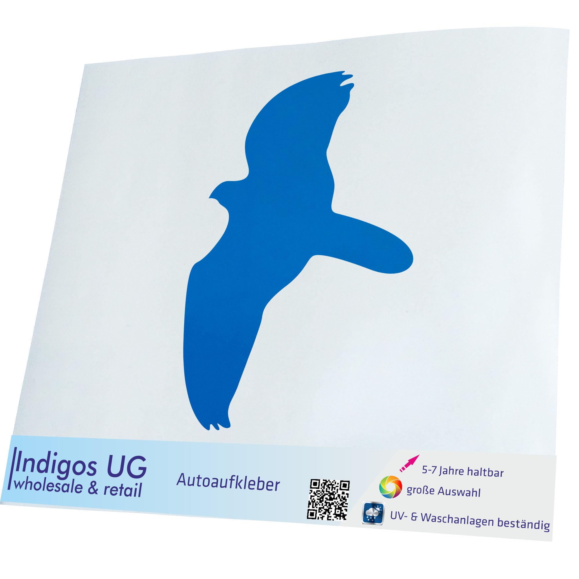 Adesivo Auto JDM Falco In Volo - Sticker In Pellicola Tedesca Argento, Resistente Ai Raggi UV E Autolavaggio - 88x127mm - copertina
