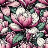 NATURE Coloring Book with: magnolias, succulents, cacti, sakuras, peonies, and much more.