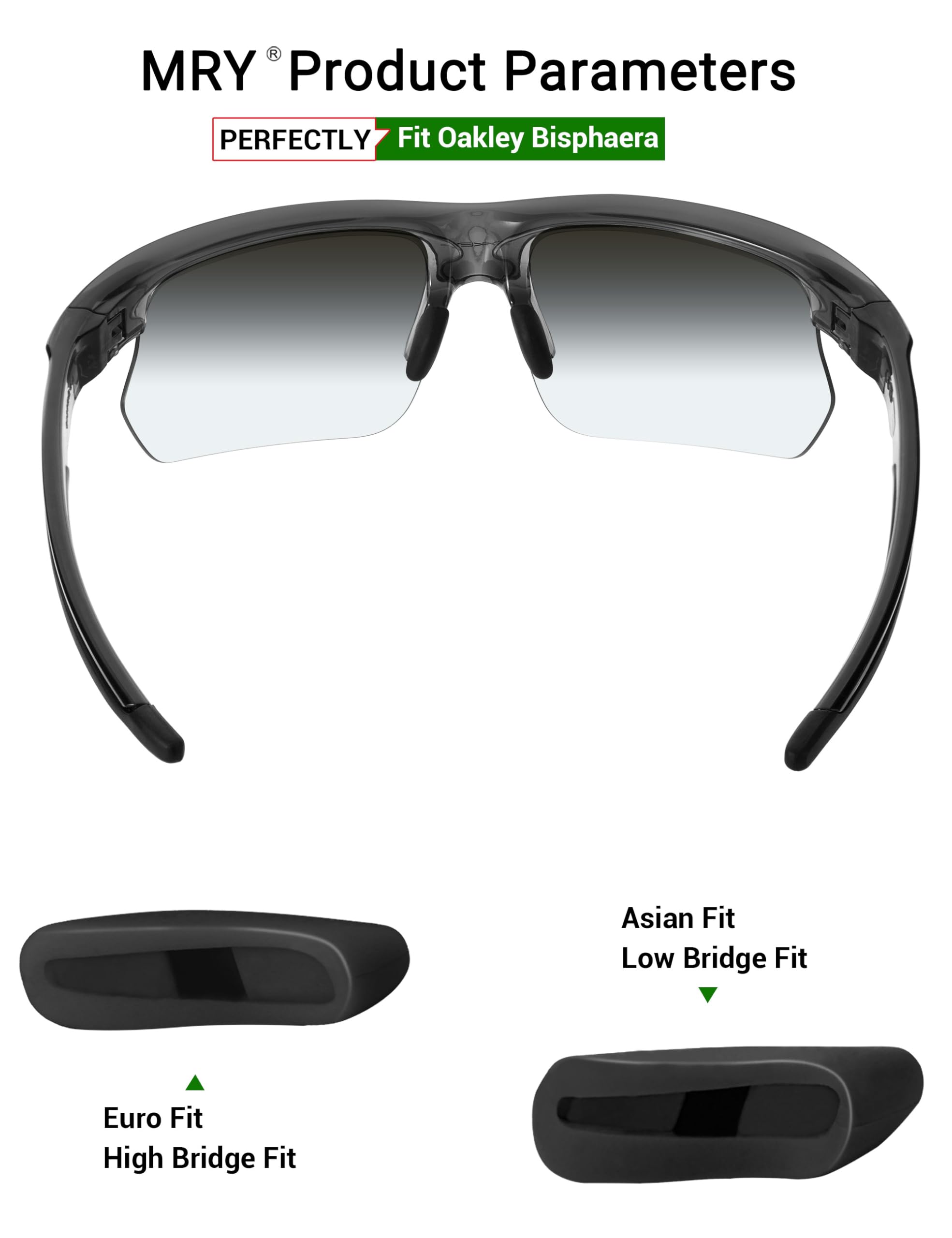 Mryok Kit naselli di ricambio Earsocks per occhiali da sole Oakley Bisphaera OO9400 - Opt
