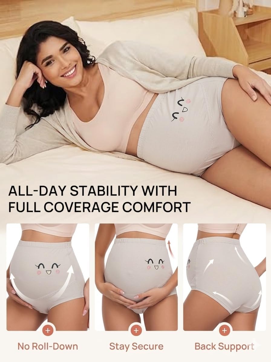 Fashiol Women's High Waist Cotton Stretch Briefs | Full Coverage Maternity Panties | Ideal for Pregnancy & C-Section Recovery (in, Alpha, 9XL, Plus, 7914) 1