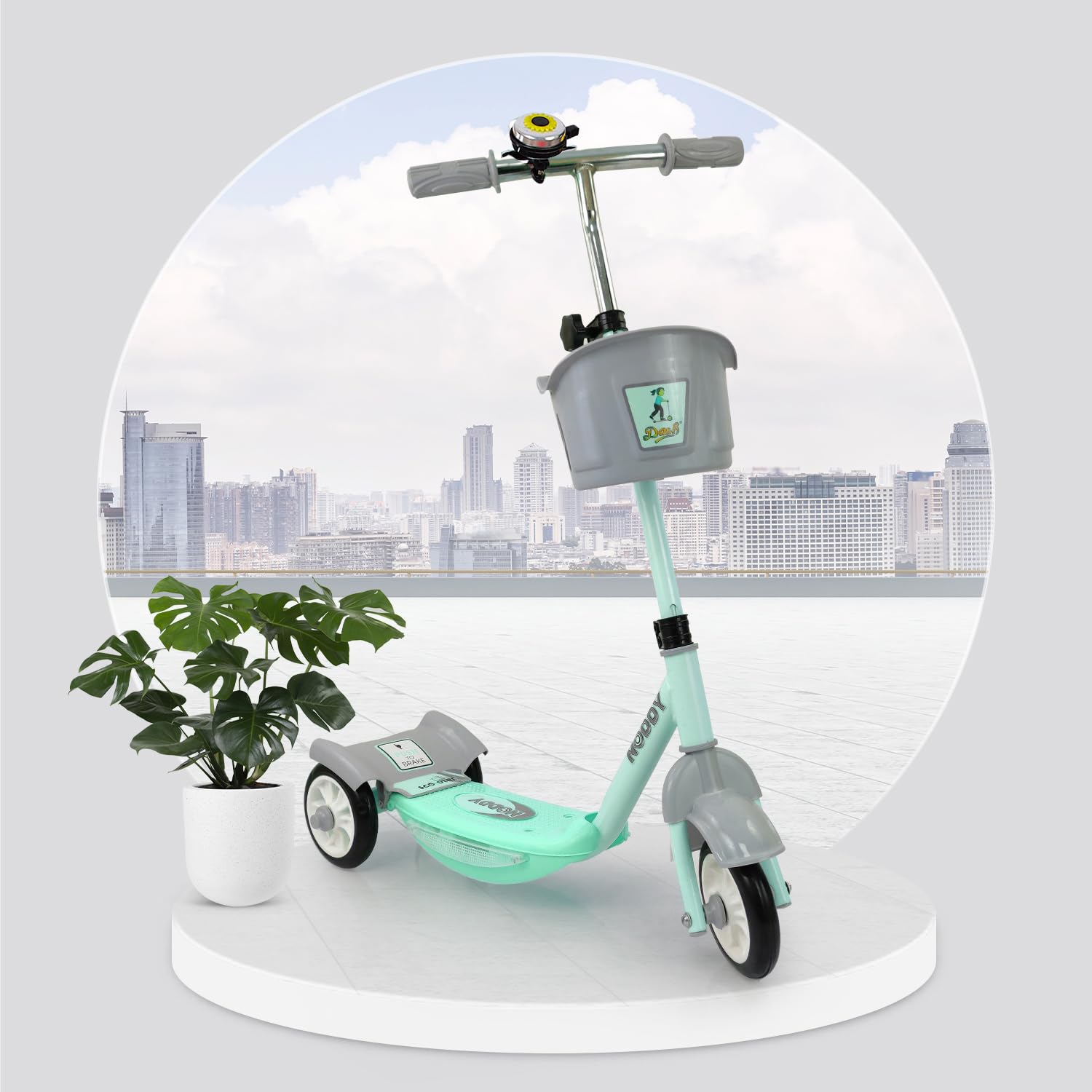 Dash New Noddy Scooter for Kids, Scooter, scooty, Kids Scooter, Scooter for Kids 3+ Years, Kick Scooter, 3 Adjustable Height, Storage Basket, Bell, Non Slipable Wheels (Capacity 25kg, Green) (B0BNB9TWKR) Amazon Price History, Amazon Price Tracker