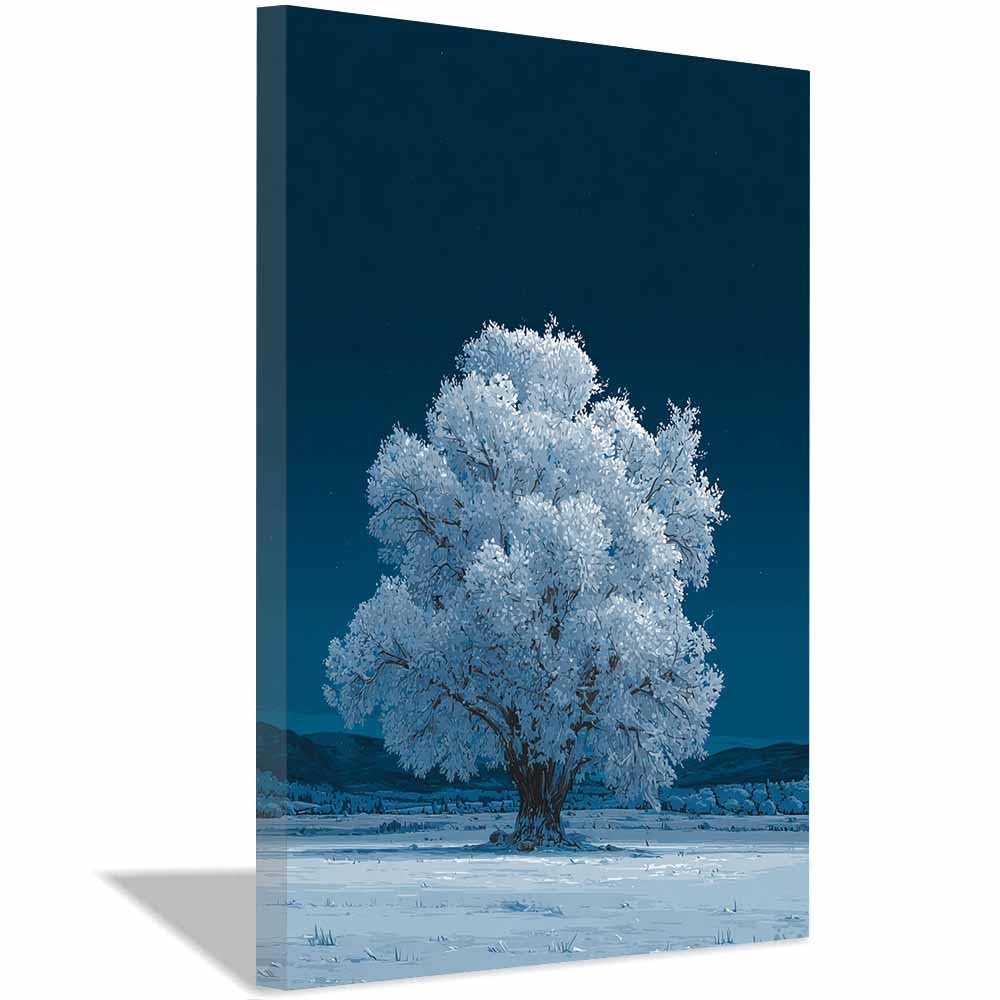 HOQIU Tree Wall Art Pastel dusk tree artwork, home canvas prints, for Bathroom Living Room Bedroom(Multicolor)-70x100cm Framed