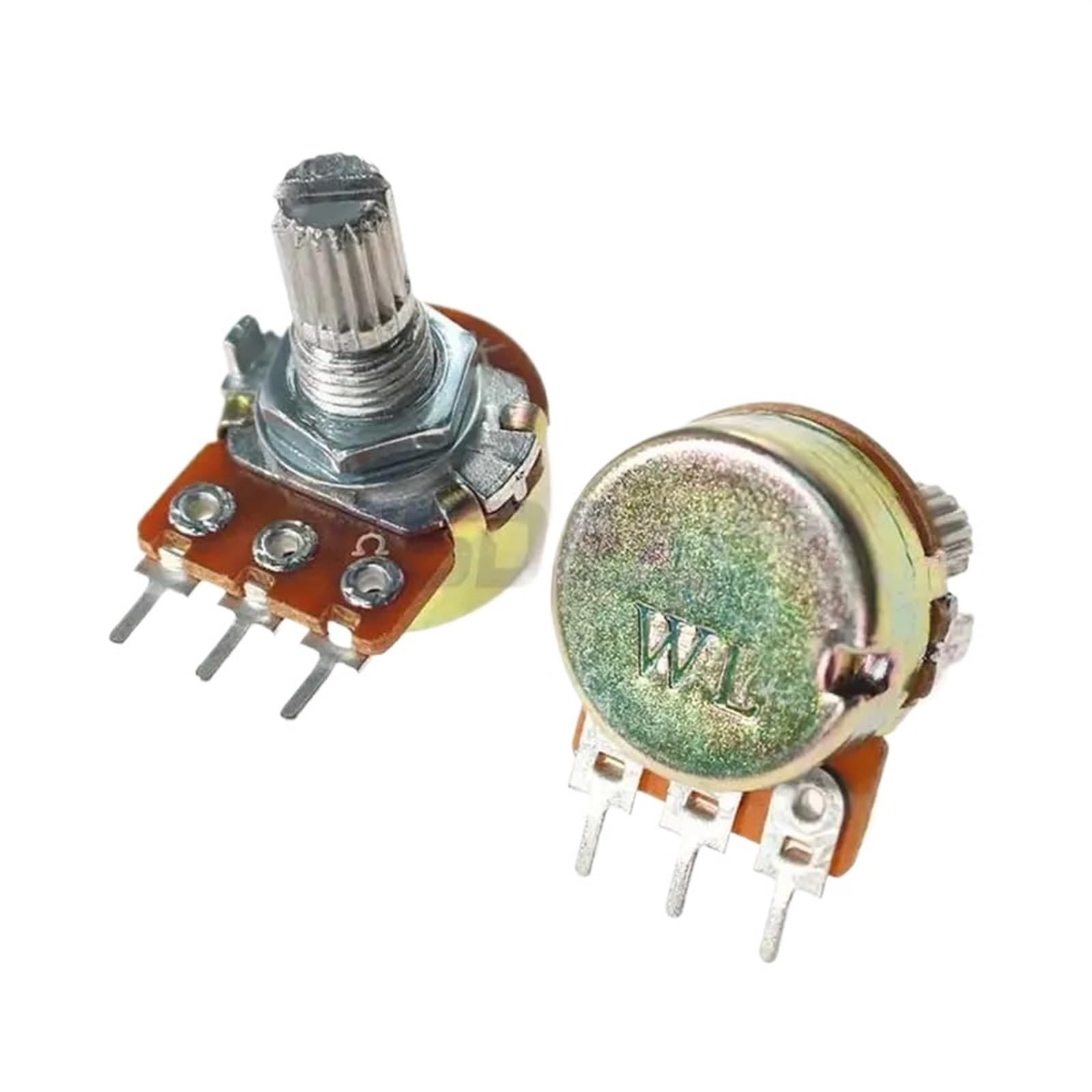 10 Uds WH148 3PIN B 1K 2K 5K 10K 20K 50K 100K 250K 500K 1M potenciómetro único L15(Size:100K Ohm)