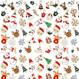 150 Pieces Christmas Pendant Charms for Jewelry Making Christmas Charms Bulk Xmas Tree Reindeer Snowman Enamel Metal Charms Set for Bracelet Necklace Earring DIY Crafts Jewelry Making Decorations