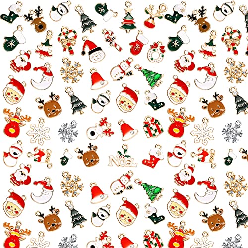 150 Pieces Christmas Pendant Charms For Jewelry Making Christmas Charms Bulk Xmas Tree Reindeer Snowman Enamel Metal Charms Set For Bracelet Necklace Earring Diy Crafts Jewelry Making Decorations #TOP14