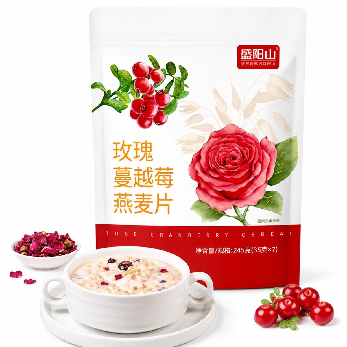 Rose Cranberry Instant Oatmeal Portion Packs Creamy Fruit Porridge Cereal