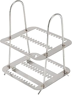 uxcell Microscope Slides Rack 26 Positions Stainless Steel Staining Rack Silver Tone for Research Experiments