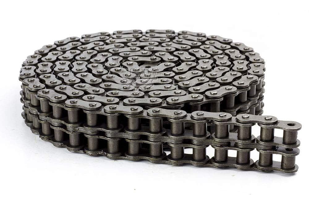 Jeremywell 100-2 Double Strand Duplex Roller Chain 10 Feet with 1 Connecting Link