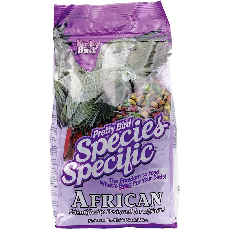 Alimento para aves africanas Pretty Bird com cálcio extra e pedaços médios, 1,36 kg