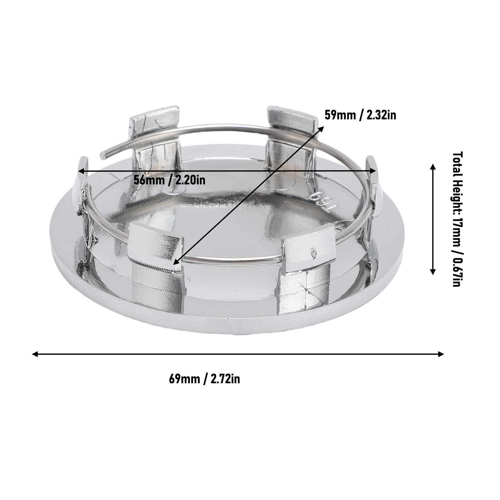Ausla Kręty środkowe ABS, 4PCS Obręczy Hub Coube Carcle Center Hub Cover 69 Mm Średnica Zewnętrzna ZAKRESA (Galwanizowane)