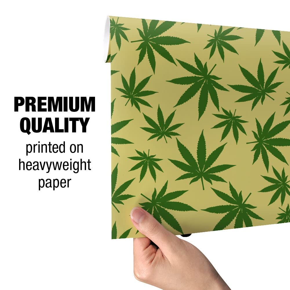 Cannabis Leaves Wrapping Paper, Weed Lovers Gift Wrapping, Weed Hemp