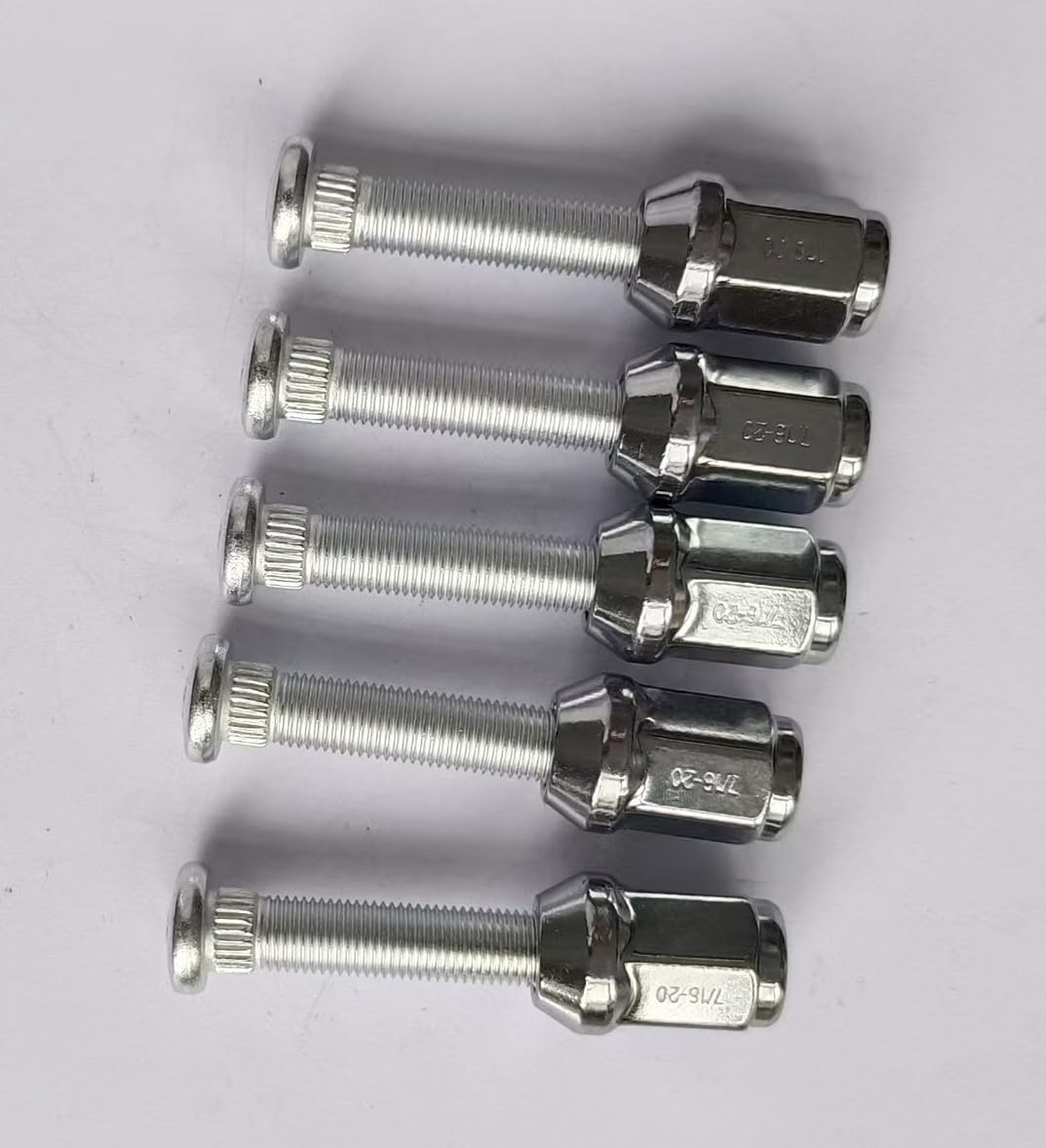 5PCS 5/8" Longer Than Stock Wheel Stud Lug Bolts 7/16-20 Thread with Chrome Nuts OEM Quality Extended Extra Length Replacement for Chevrolet, Dodge, Pontiac, Oldsmobile, Buick car