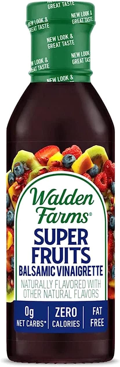 Super Fruits Balsamic Vinaigrette Dressing 12 oz. Bottle - Sweet and Tangy, Vegan, Kosher & Keto Friendly, Dairy Free, 0g Net Carbs - Topping for Traditional Salads, Sandwiches and More