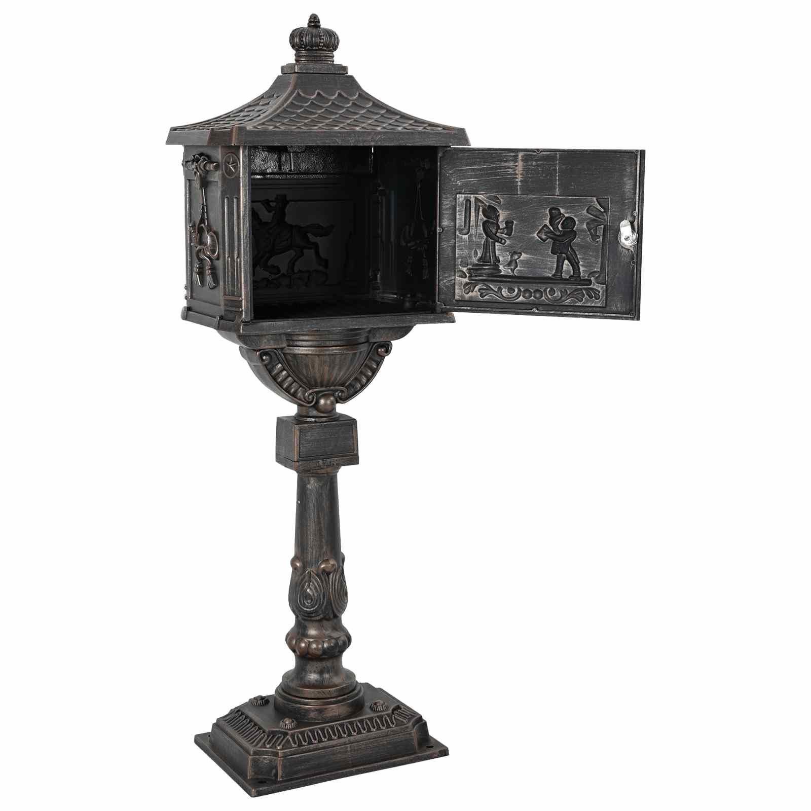 vidaXL Boîte aux Lettres Debout avec Porte Bronze 42,5 x 29,5 x 117 cm