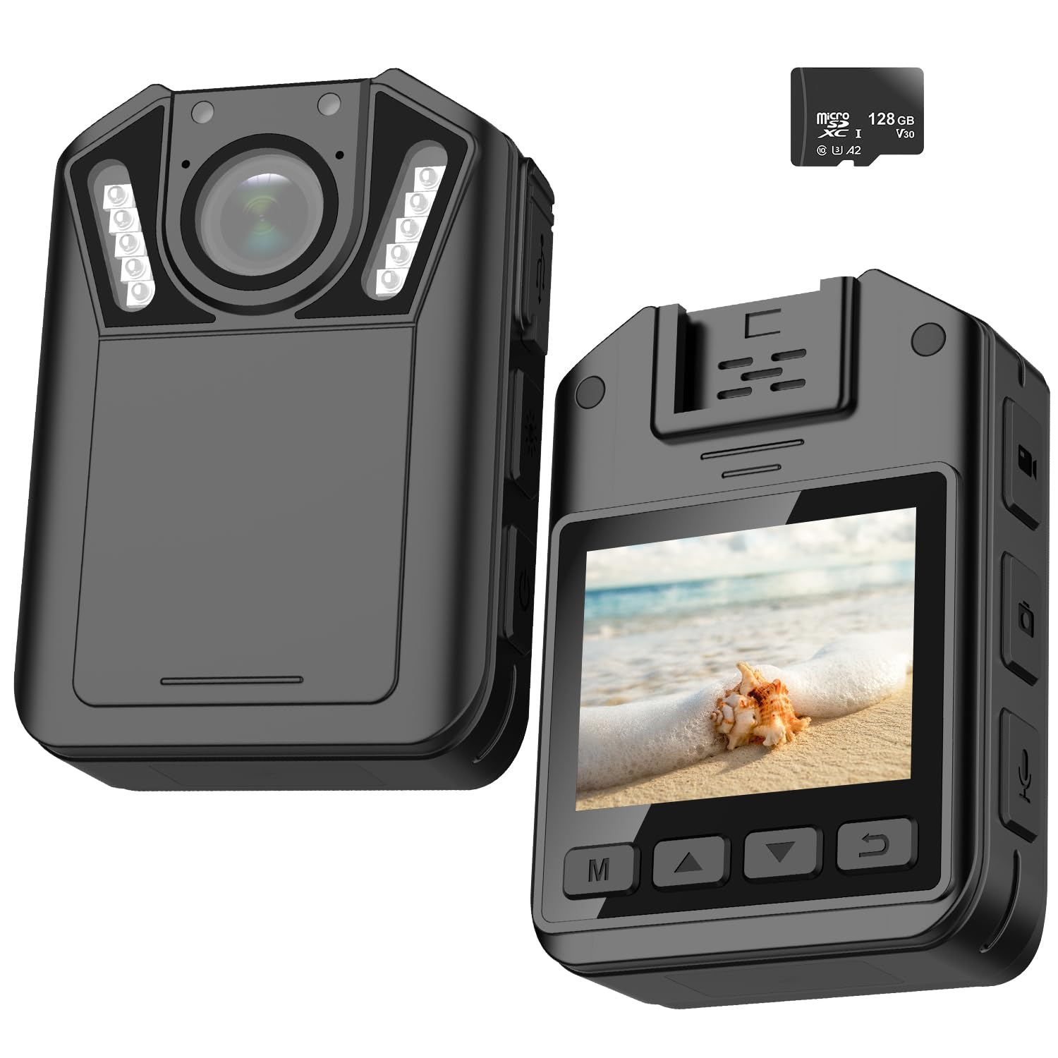 maigevi 128GB 1440P, Wearable Body Camera with Audio and Video Recording, with Night Vision,Easy to Use, Body Cams with Loop Recording, Motion Detection, 3500mAh Batteries Working 12 Hours
