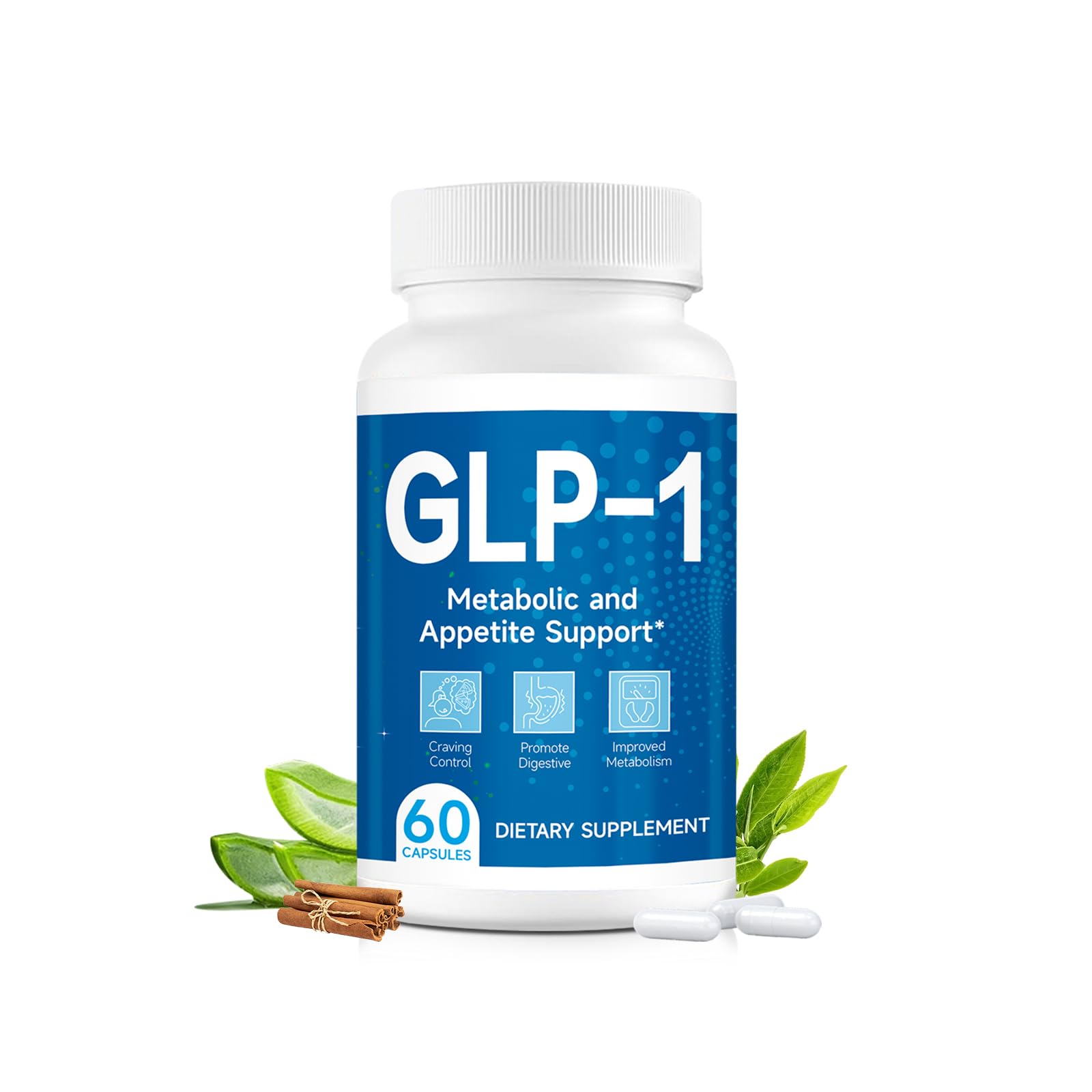 GLP-1 Supplement Support, GLP-1 Support with Naturally Probiotic, Multiple Extract, GLP 1 Supplement for Gut, Energy, Overall Health&Levels - 60 Capsules(1pc)