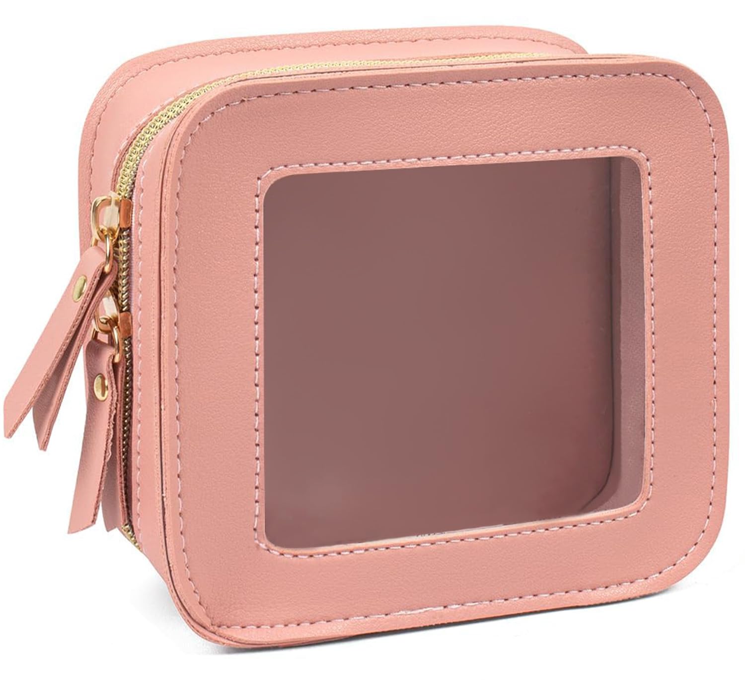 FFpaw Small Clear Makup Bag, Clear Cosmetic Bags with Zipper Waterproof Small Travel Cosmetic Case Cute Make Up Pouch Mini Car Essentials for Women