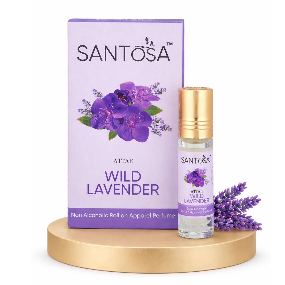 Santosa Wild Lavender Attar – 6ml Alcohol-Free Natural Roll-On Perfume – Long-Lasting Floral Fragrance for Men & Women – Calming Scent Itra for Daily Use-image-46