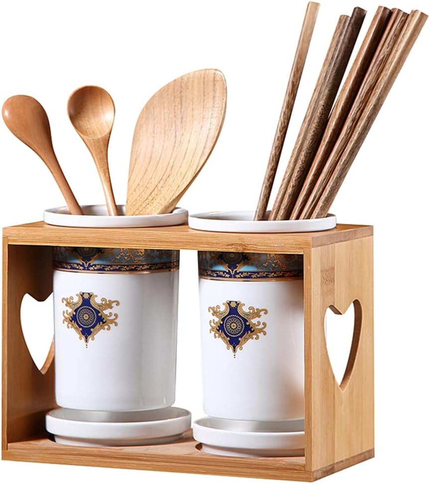 Ceramic Chopstick Storage Holder Multifunctional Cutlery Drain Rack Spoon Fork Chopsticks