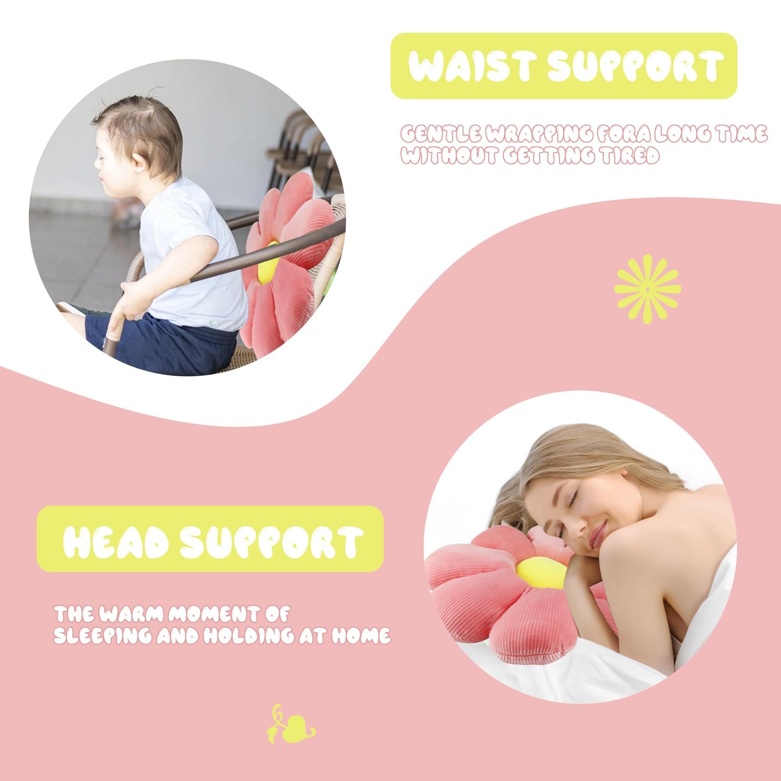 2 Blumenkissen 40x40cm - Plüsch Bodenkissen Bunt Für Wohnzimmer