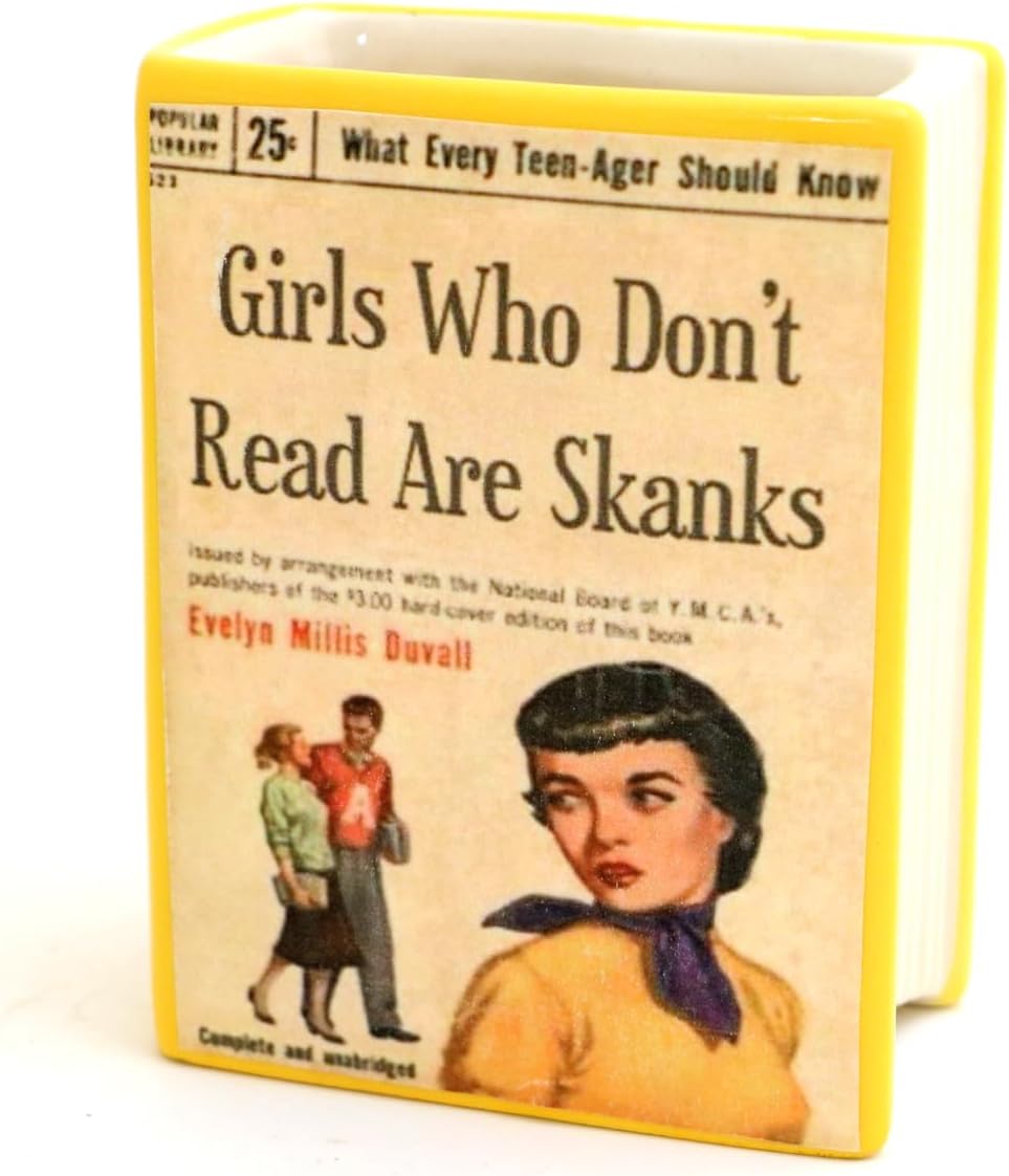 Girls Who Don't Read are Skanks Book Pencil Holder, decoupaged, Vase, Gift for Reader