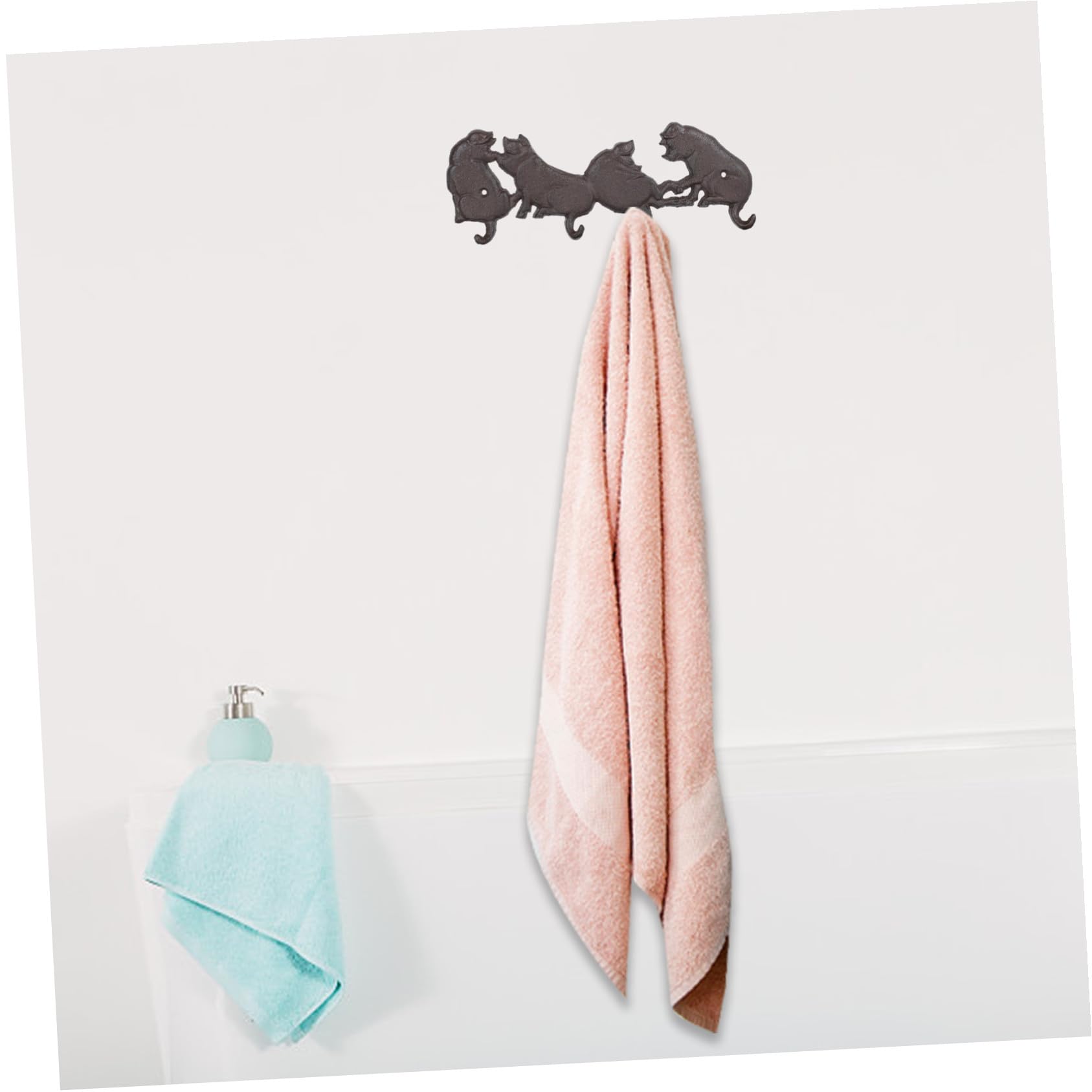 Toyvian Percha de Pared de Hierro Diseño de Cerdo Americano, Gancho Decorativo Práctico y Montado Pared para Colgar Ropa Parte Trasera Puerta
