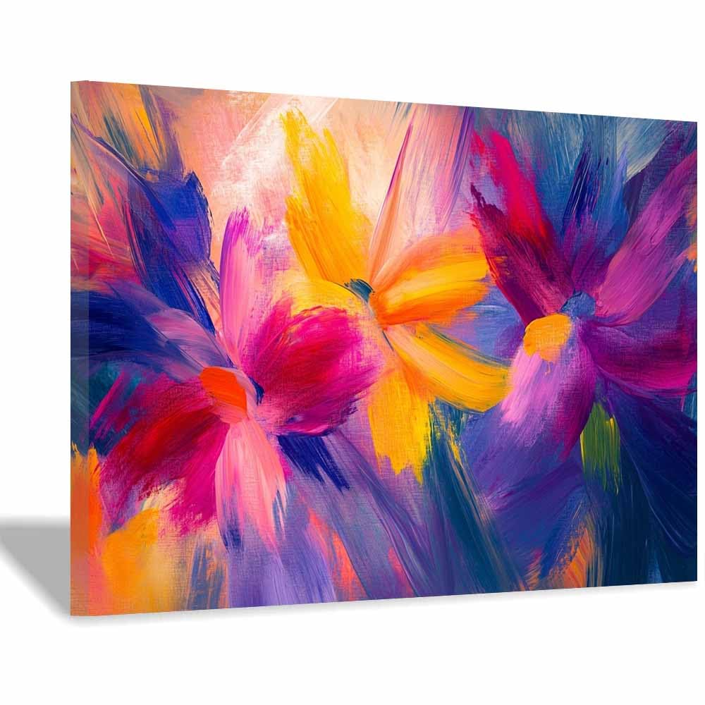 Affiche florale graffiti sur toile abstraite encadrée de qualité - 8