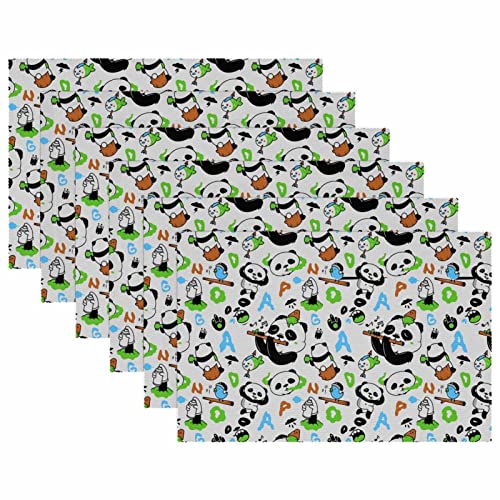Sets de table panda de table à manger antidérapants et résistants 30x45 - 6