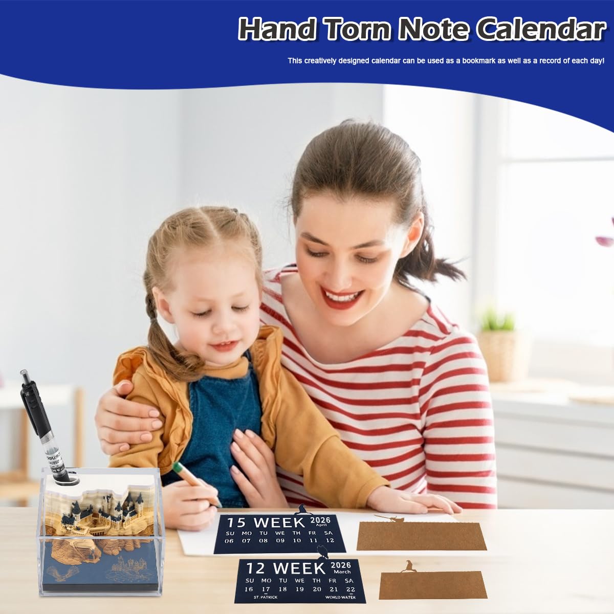 Aischens 3D Kalender 2026,Uniek Papieren Sculptuur kalender